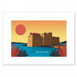 Fort St Louis sunset - affiche